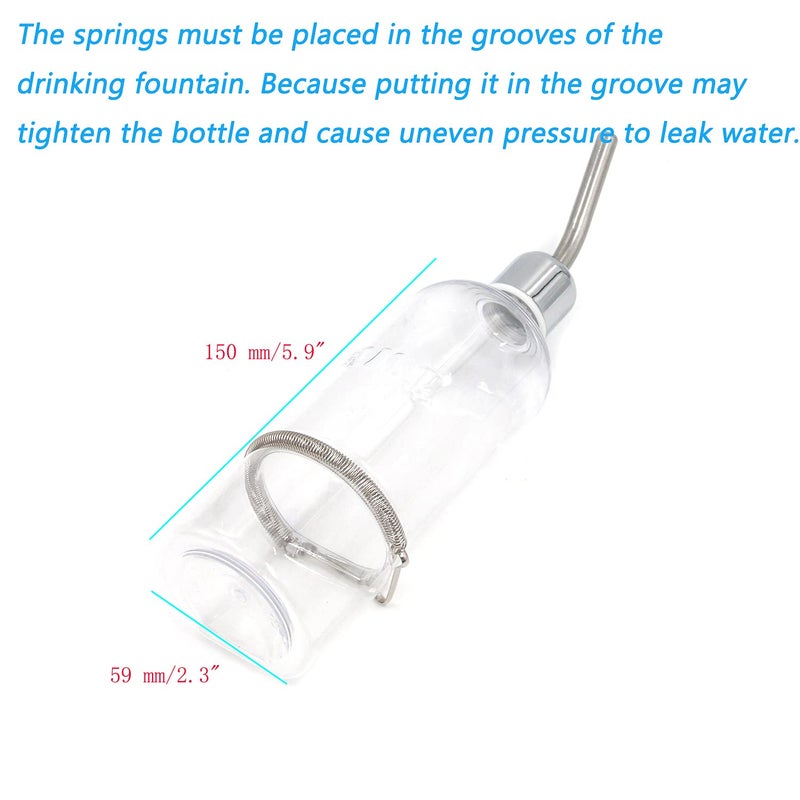 Semetall Pet Water Bottle 350ml/11.8oz No Drip Hanging Automatic Water Feeder for Birds,Hamster,Guinea Pigs,Chinchilla,Parrot and Other Small Animals - Image 2